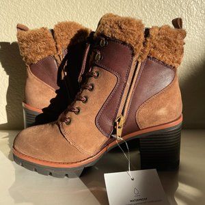 Naturalizer Val Low Ankle Boot - Warm Oat Suede/Leather -- Size 5